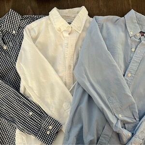 Boys Button-Down Shirt - White and Blue- Size 6-7 (vineyard, Jcrew, Janie&jack)